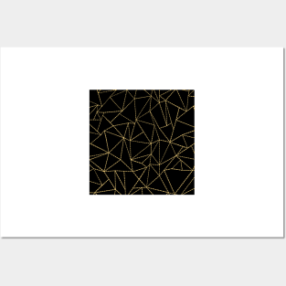Ab Dotted Lines 2 Black Gold Posters and Art